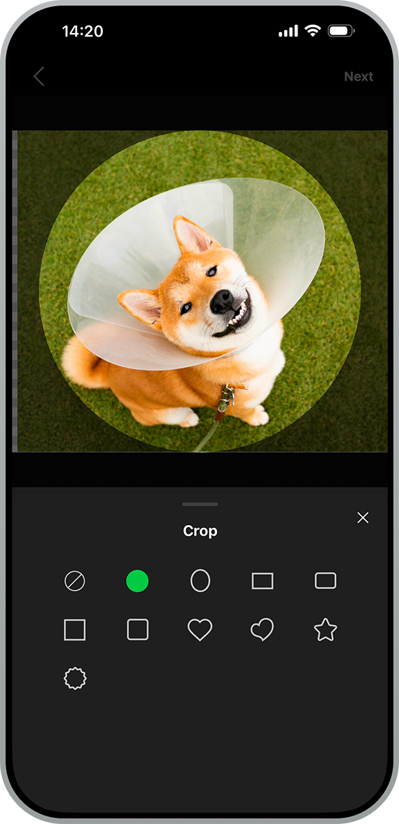 選擇裁切形狀的畫面