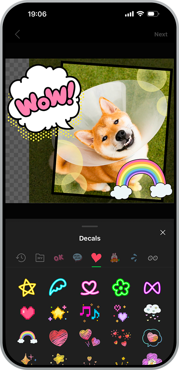 選擇貼飾的畫面