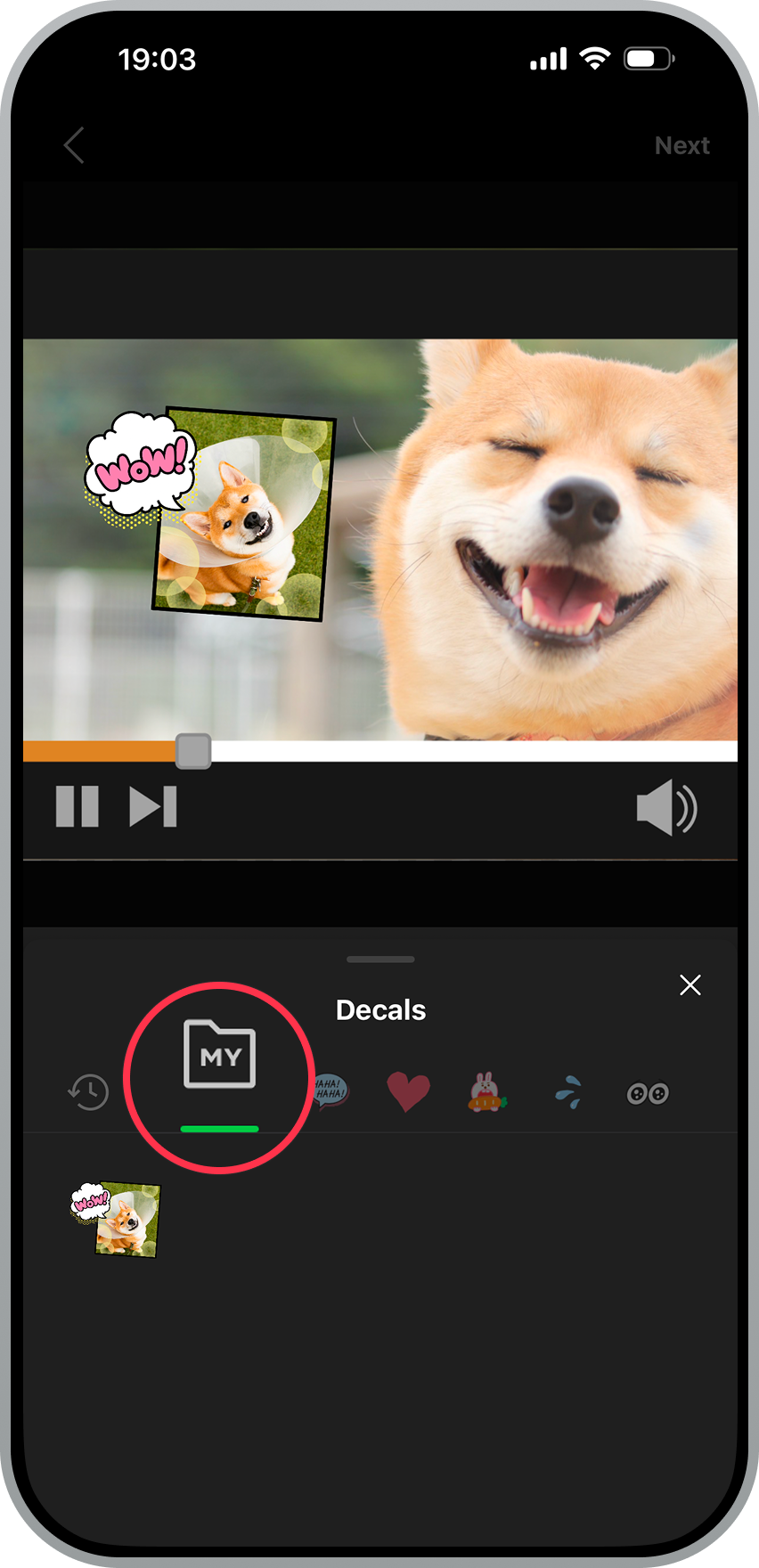 以自訂貼飾製作貼圖的畫面