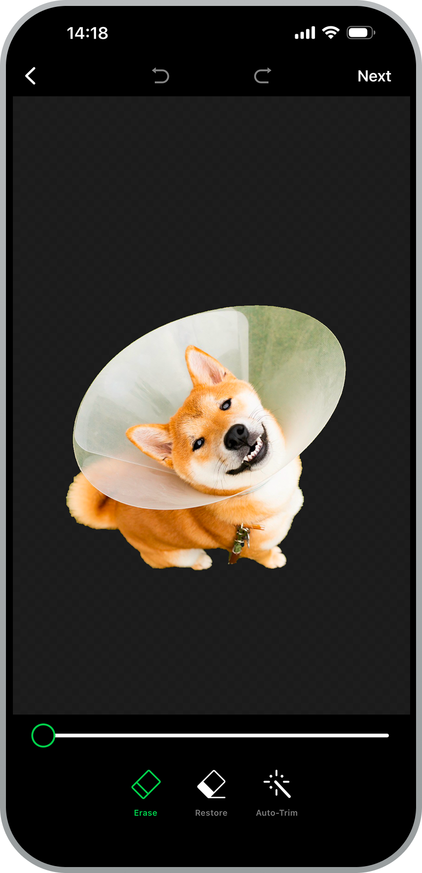 自動修剪的畫面