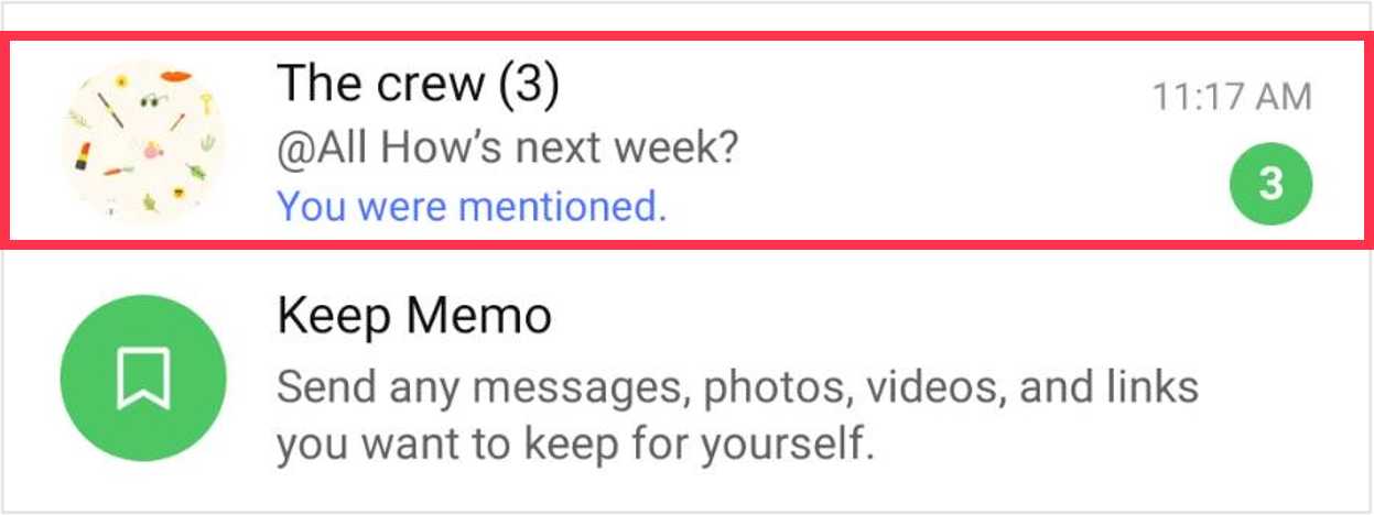 Notification message