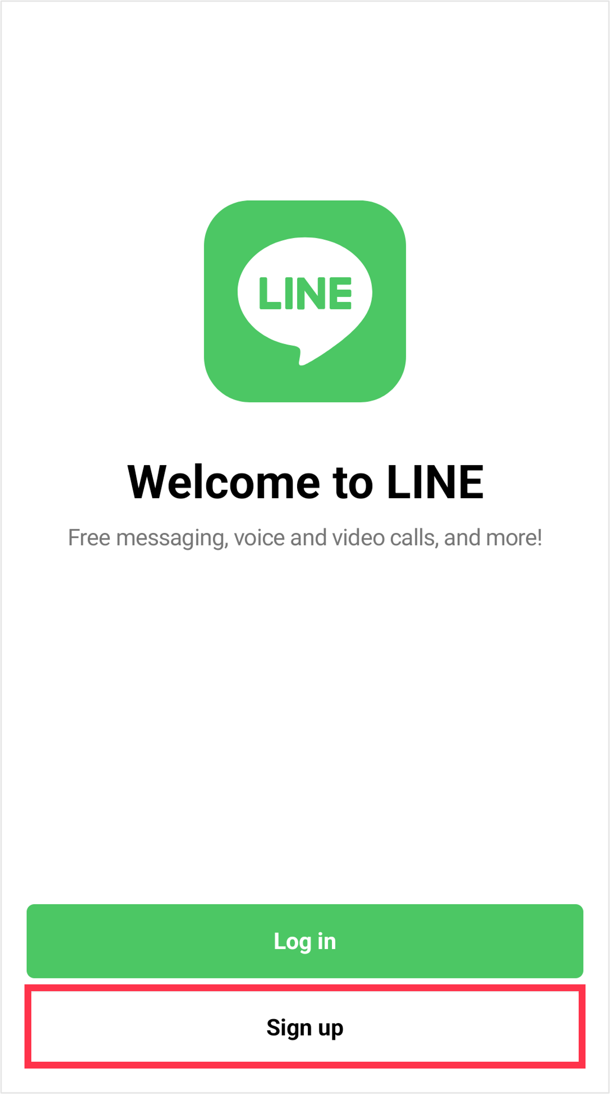 Android signup screen