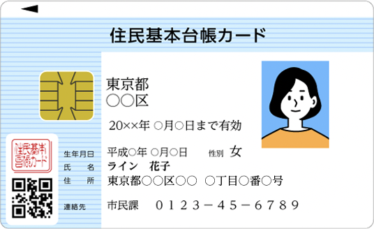 住民基本台帳カードの表面