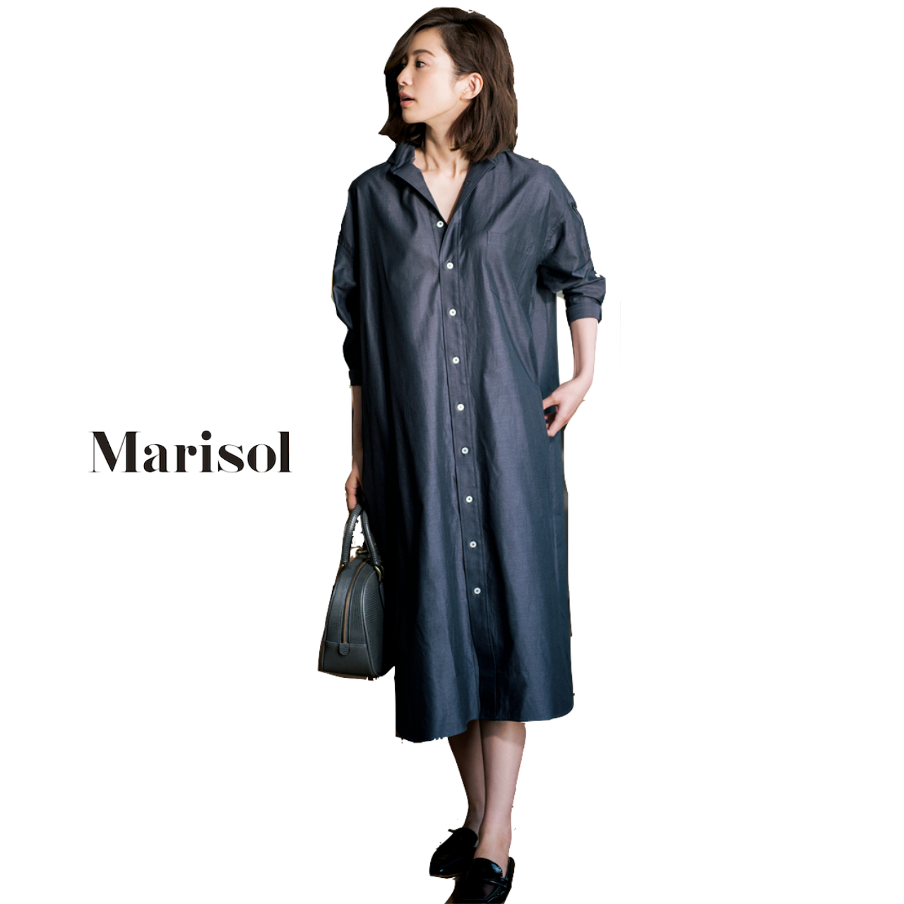 ボディラインを隠してくれる ゆるシャツワンピ が大活躍