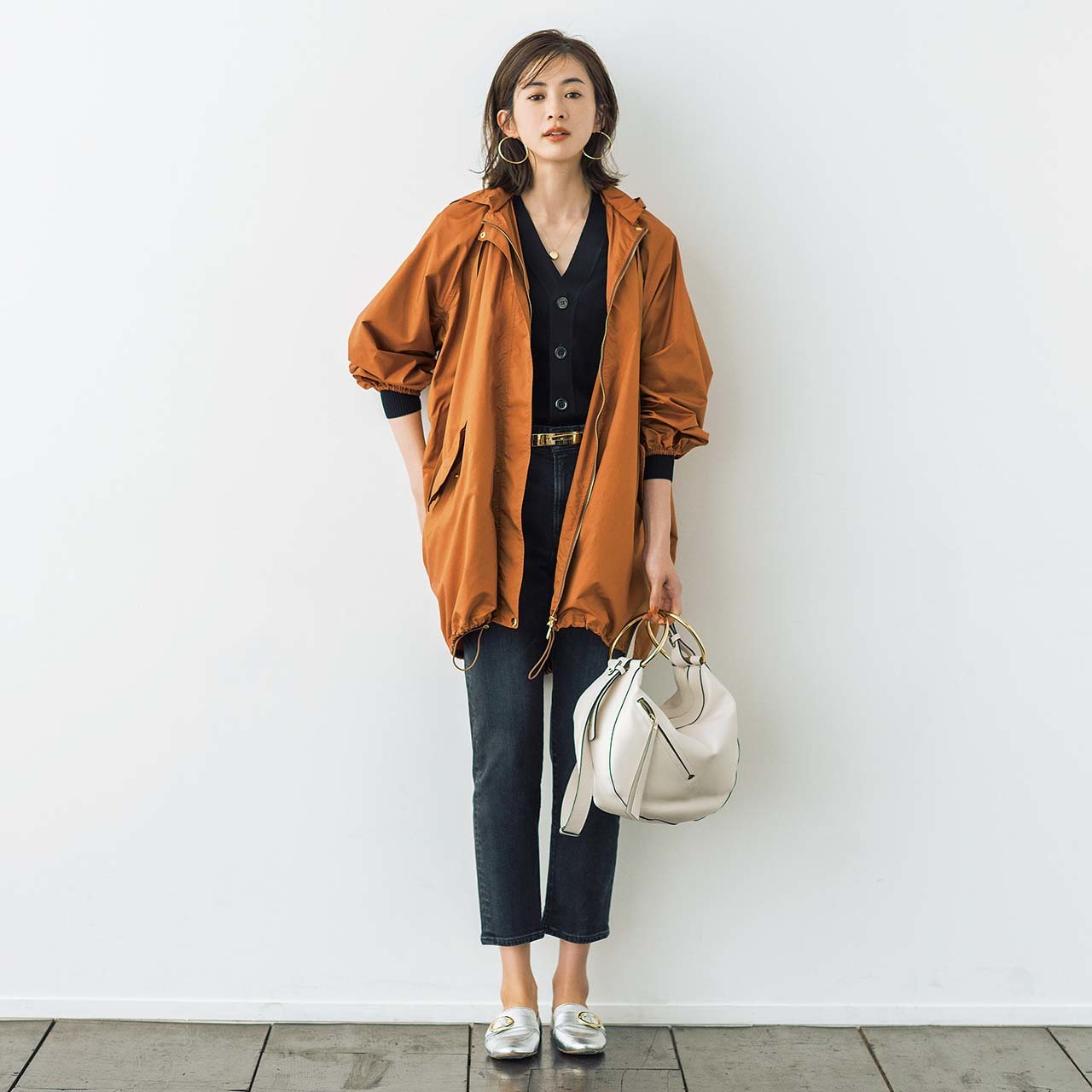 トレンド系 マウンテンパーカ ローファーセット を3パターン着回し活用