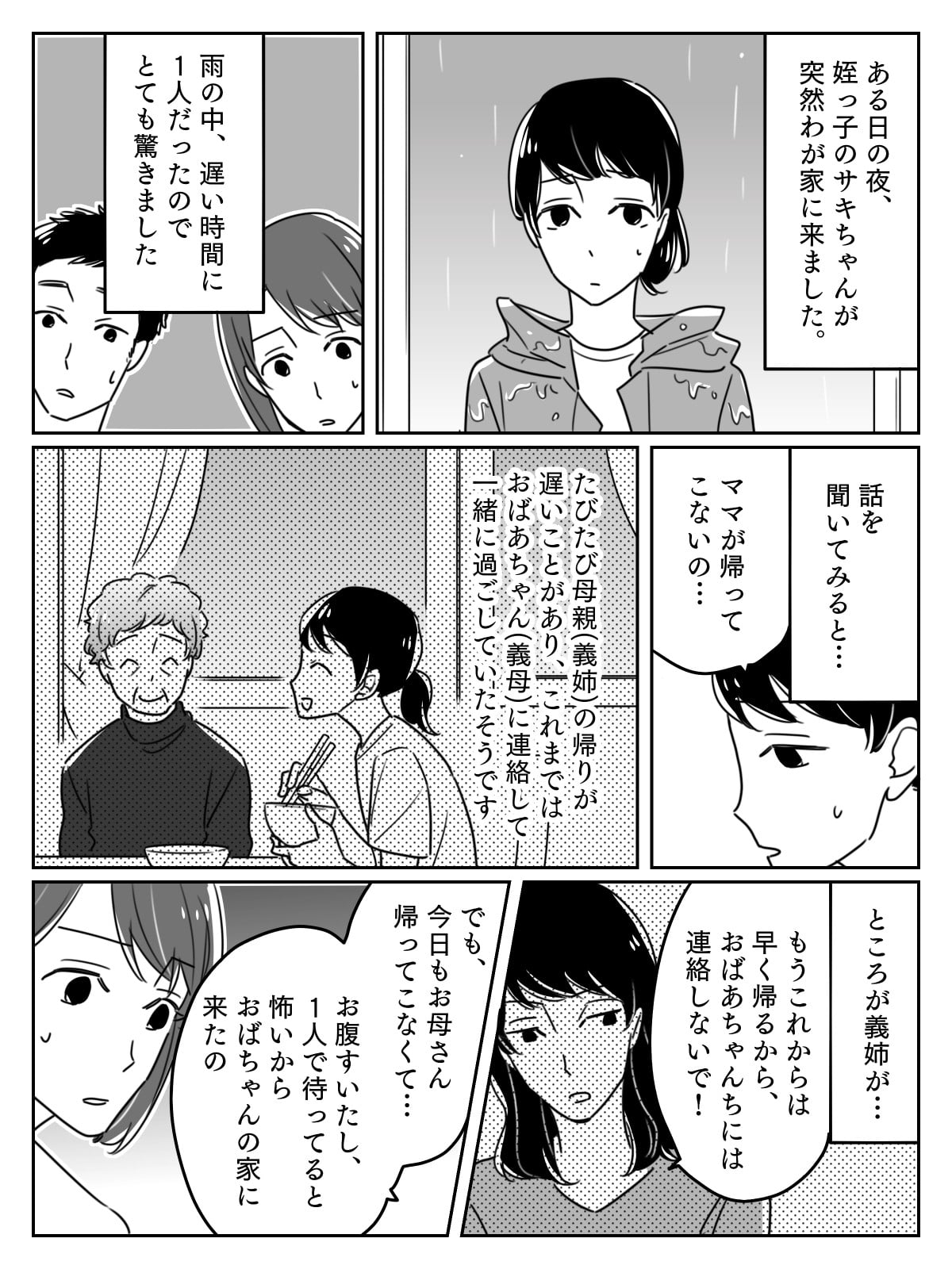 育児放棄 ママが帰ってこない 小学生の姪が夜1人でやってきた 原因は義姉の不倫 前編 まんが ママスタ Line News