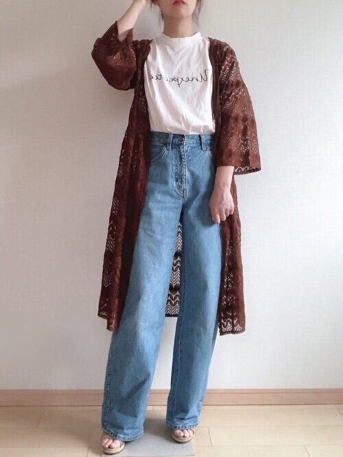 体型カバーもお手の物 しまむらロングカーデが秋コーデで大活躍の予感 40代おすすめ細見えコーデ特集 サンキュ