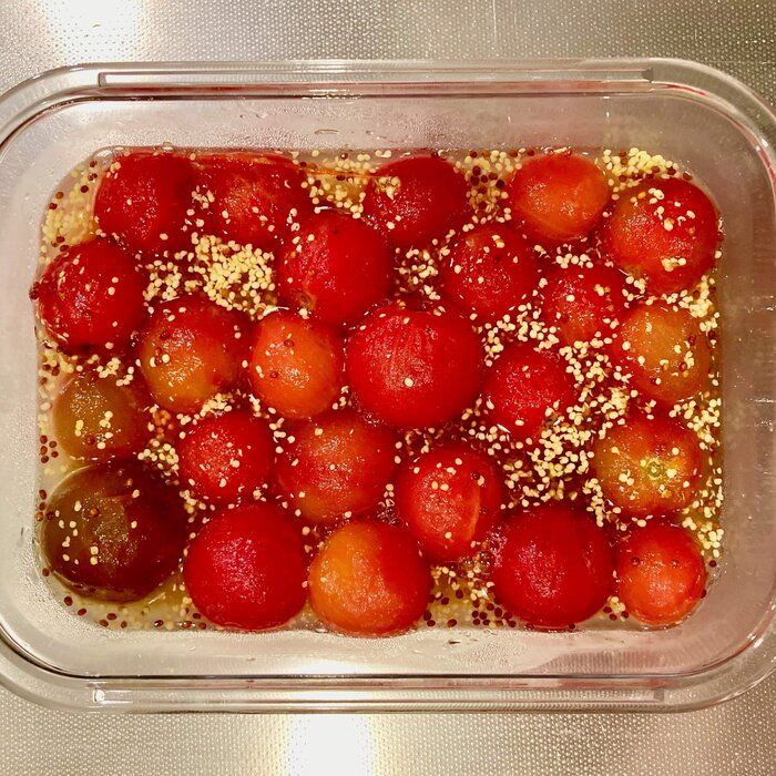 【簡単レシピ】まるでフルーツ！？ 絶品ミニトマトのハニーマスタードピクルス（サンキュ！）