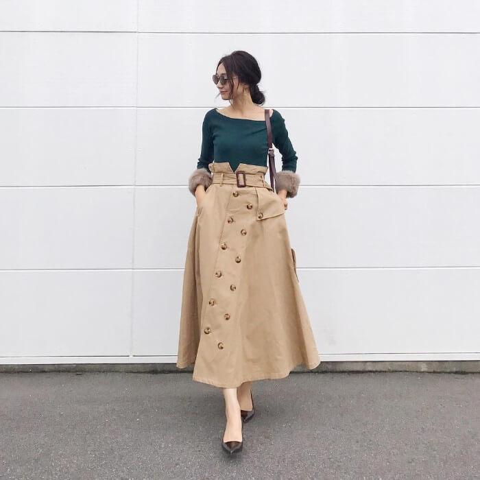 緑ニットコーデ 18選 おしゃれに着こなす３つのポイント