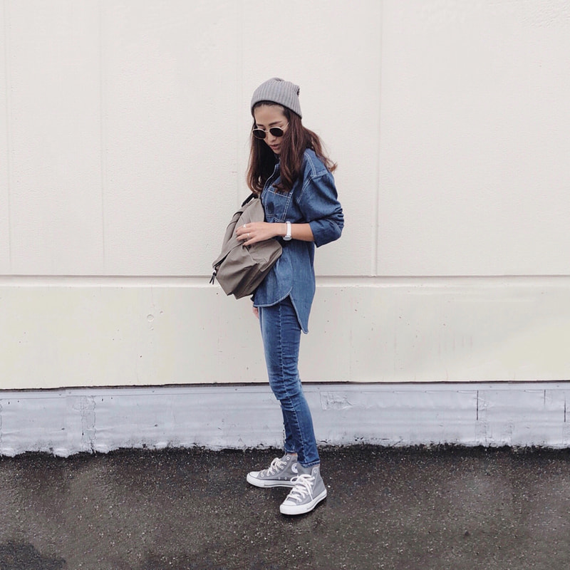 気温に最適 こなれ度max 垢抜けるデニム スニーカーコーデ Minesスナップ Mine
