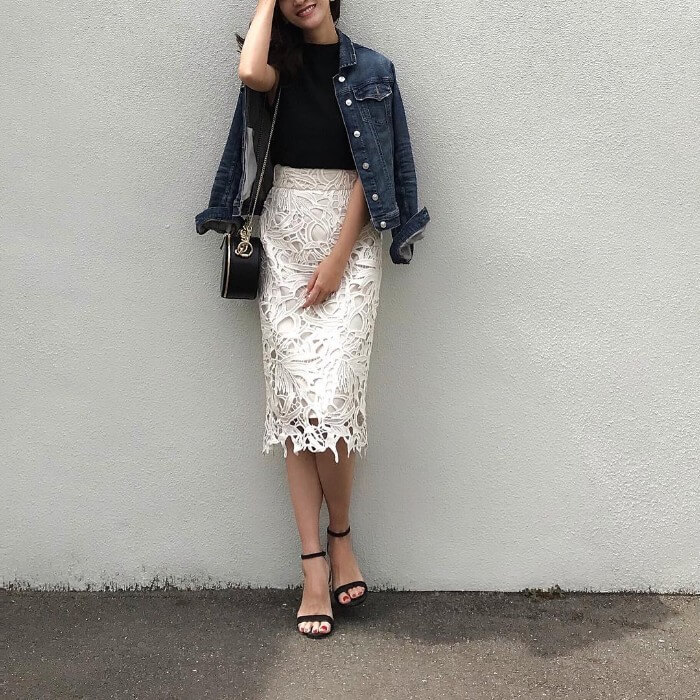 大人かわいいが満載 白レーススカート のコーデ29選 Mine