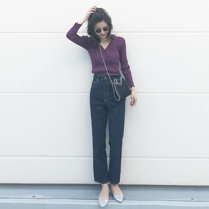 パープルニットコーデ 18選 実は合わせやすい万能アイテム Mine Line News