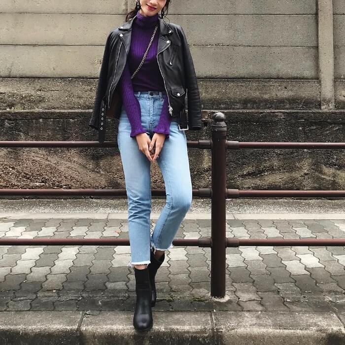 パープルニットコーデ 18選 実は合わせやすい万能アイテム Mine Line News