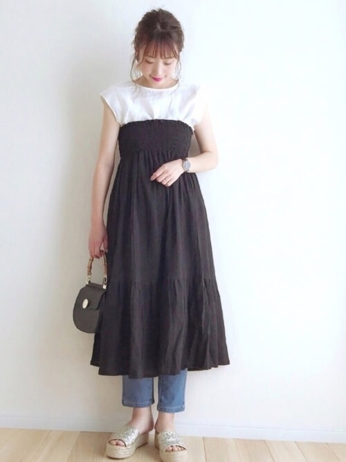 ベアワンピのコーデ集 お手本スタイル32選 意外と奥が深い Mine Line News ベアワンピのコーデ集 お手本スタイル32選 意外と奥が深い Mine Line News