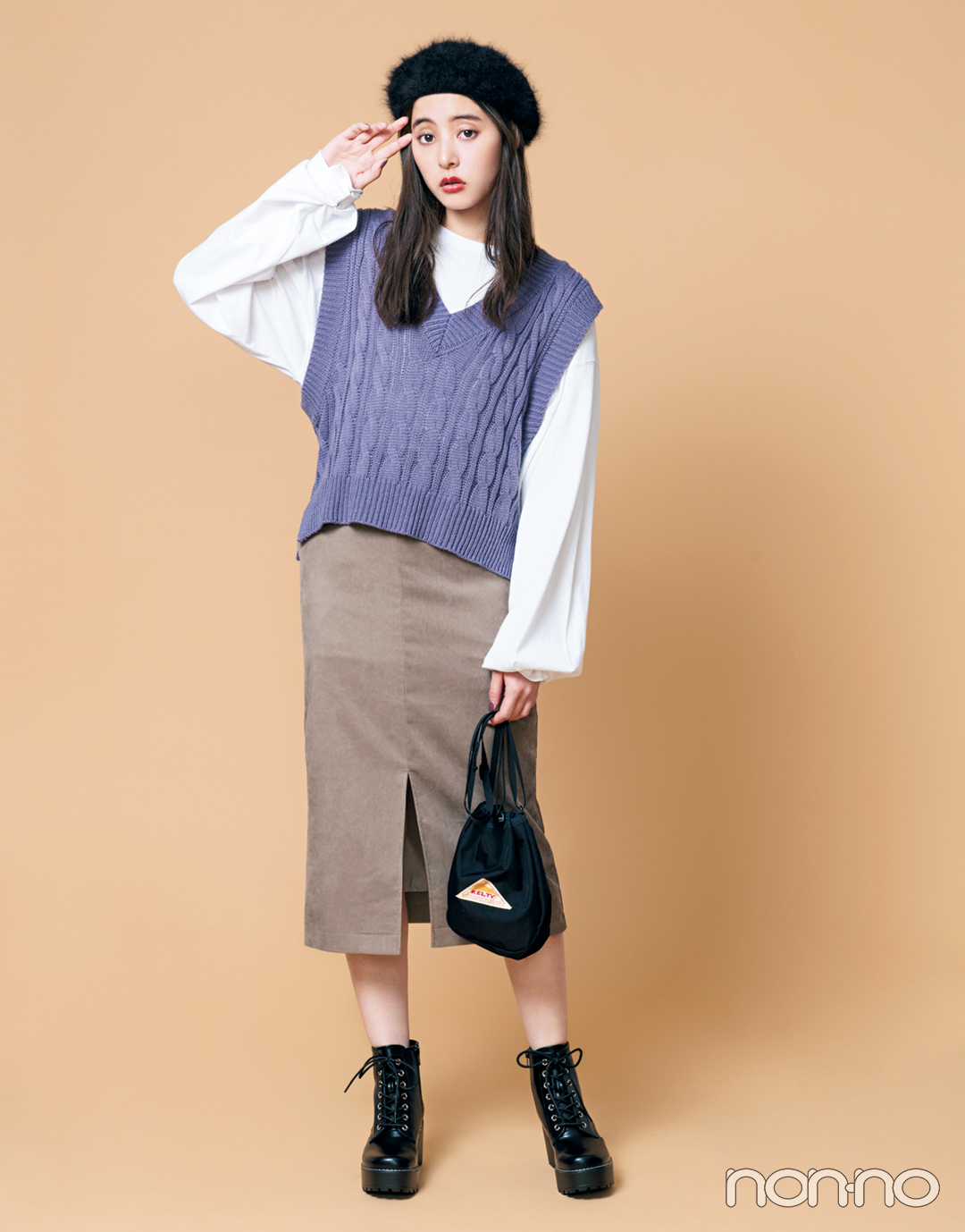 トレンド感満点 ニットベスト タイトスカートが最旬 秋冬トレンド服の正解コーデ教えます