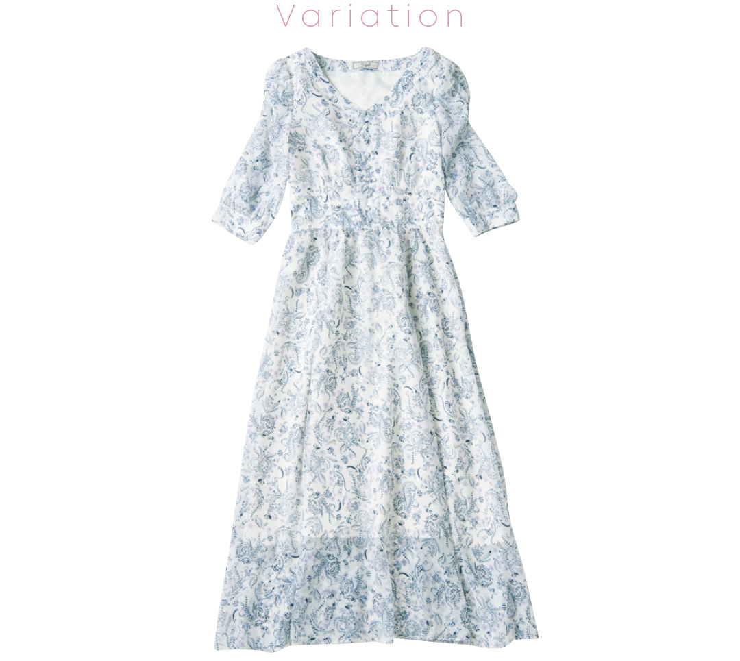 ノエラの推しワンピは優し気ラベンダー ペイズリー柄も注目