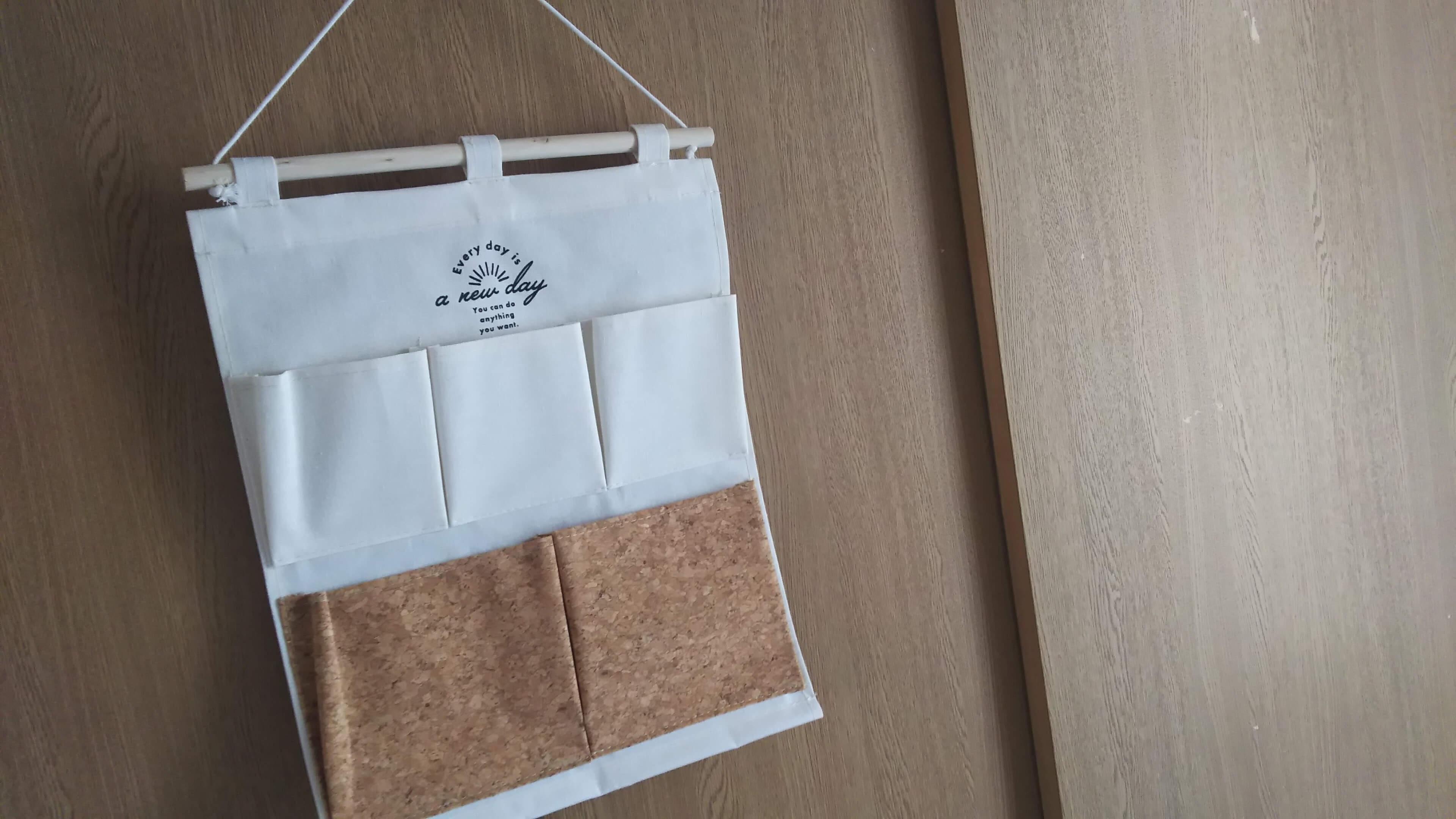 ちょい置き解消 3coinsの コットンコークウォールポケット で小物類は壁掛け収納にチェンジ ちょい置き解消 3coinsの コットンコークウォールポケット で小物類は壁掛け収納にチェンジ