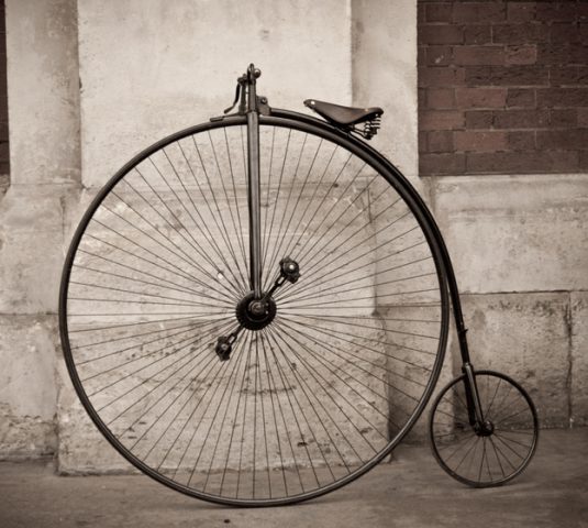 name of bicycle with big front wheel