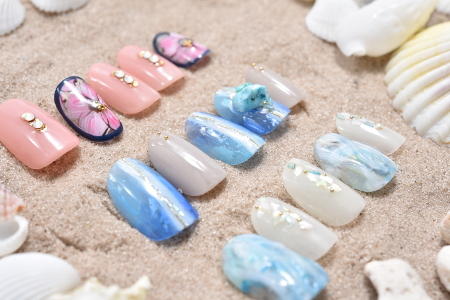 ネイル水色特集 シンプルワンカラー デザインネイルなど 大人っぽ水色ネイル特集 Oggi Line News