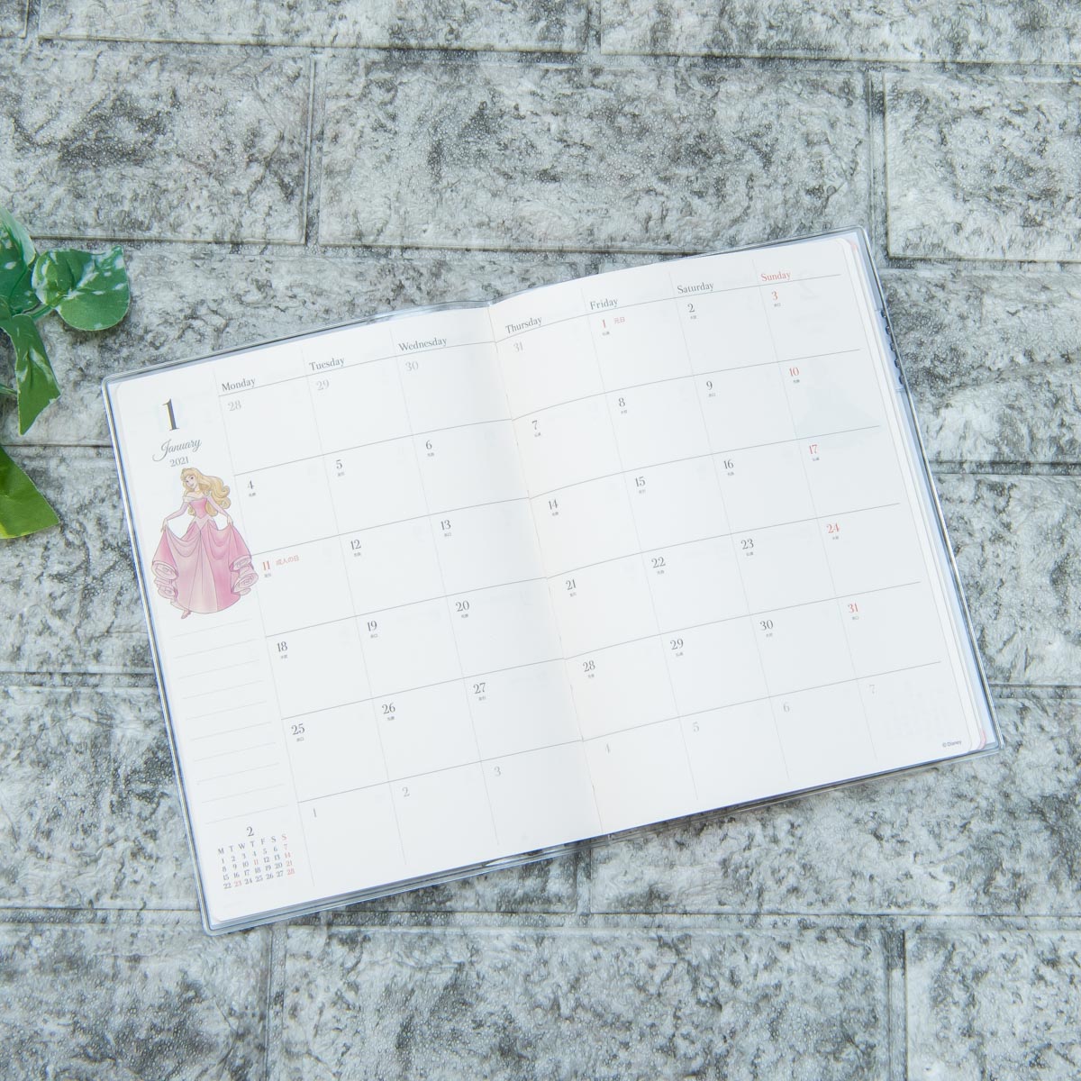 持ち歩きやすいマンスリータイプのスケジュール帳 サンスター文具 ディズニープリンセス 21年手帳 月間b6 Dtimes