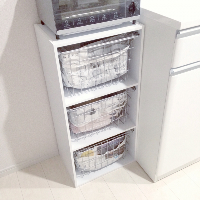 実用的で見た目も ニトリのかご収納