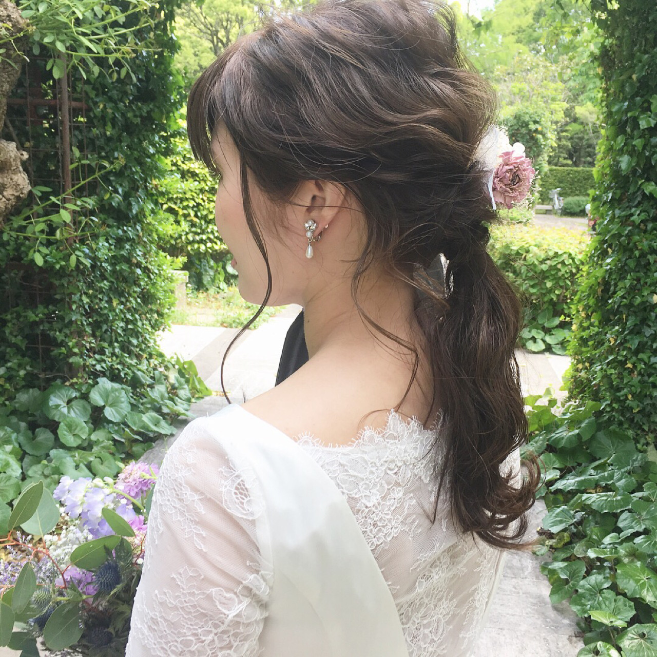 正面 横顔 後姿360度どこから見ても美人見えポニテ
